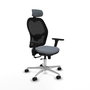 PIQUERAS Y CRESPO Silla de oficina Jorquera con mecanismo Sincro/Traslack, Gris y Negro