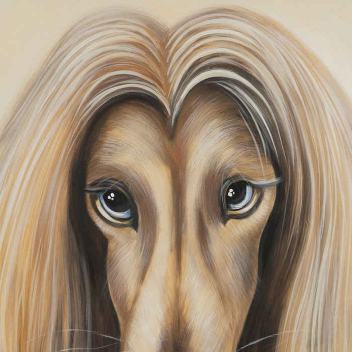 Ixia Pintura Galgo Lienzo Decoración 120 x 3,50 x 120 cm
