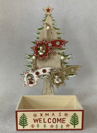 DKD Home Decor Decoración Colgante de Madera Estrella y Ángel