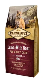 Carnilove Feline Adult Sterilised Cordero Jabali 6 kg Alimento para Gatos Esterilizados