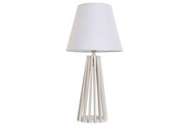 DKD Home Decor Lámpara Sobremesa Blanco 30 x 61 x 30 cm Madera Poliéster E27