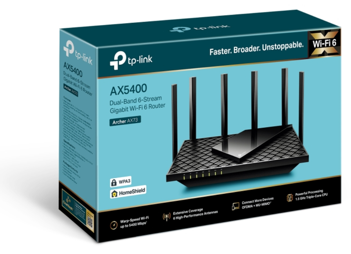 TP-Link Archer AX73 AX5400 Dual-Band Wi-Fi 6 Router, Negro