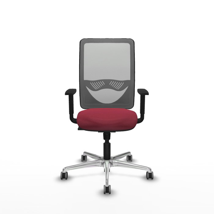 PIQUERAS Y CRESPO Silla de oficina Zulema con mecanismo Sincro, Tela Granate y Malla Gris PIQUERAS Y CRESPO Silla de oficina Zulema con mecanismo Sincro, Tela Granate y Malla Gris