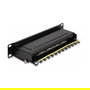 DeLOCK Panel de Conexiones Patch Panel 10" 8 Puertos Cat.6A 1U Negro - Panel de Parcheo RJ45 para Rack de 19"
