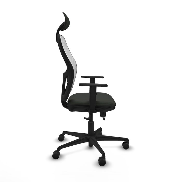 PIQUERAS Y CRESPO Silla de oficina Jorquera con mecanismo Sincro/Traslack, Negro y Blanco
