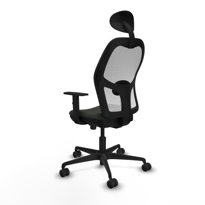 PIQUERAS Y CRESPO Silla de oficina Jorquera con mecanismo Sincro/Traslack, Negro y Blanco