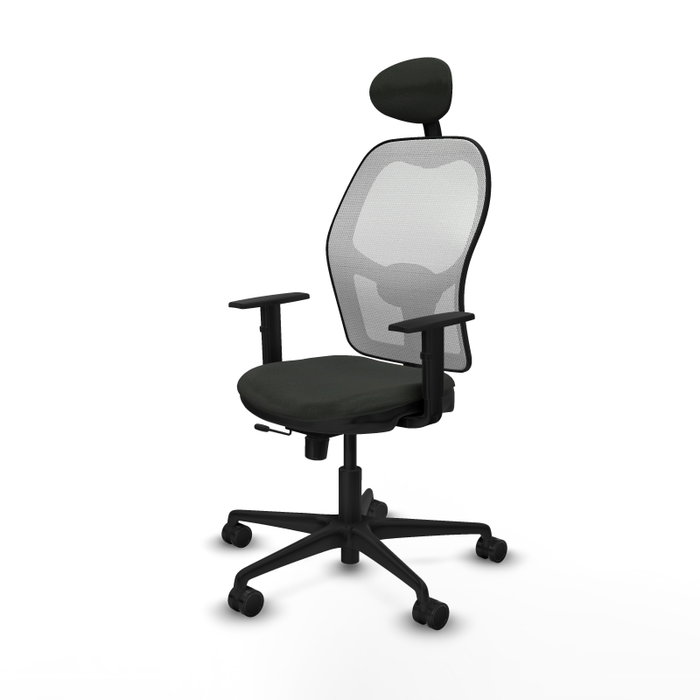 PIQUERAS Y CRESPO Silla de oficina Jorquera con mecanismo Sincro/Traslack, Negro y Blanco