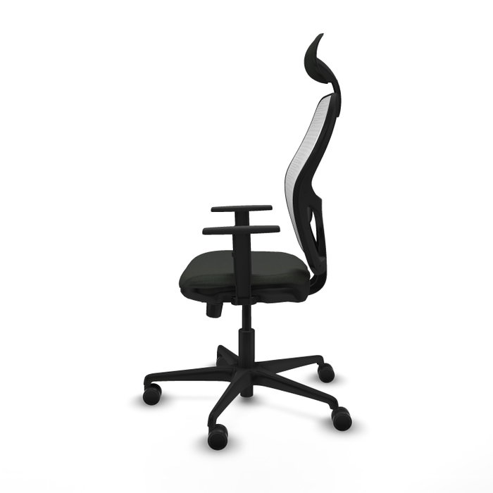 PIQUERAS Y CRESPO Silla de oficina Jorquera con mecanismo Sincro/Traslack, Negro y Blanco
