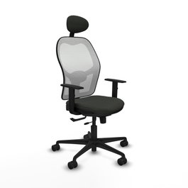 PIQUERAS Y CRESPO Silla de oficina Jorquera con mecanismo Sincro/Traslack, Negro y Blanco