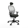 PIQUERAS Y CRESPO Silla de oficina Jorquera con mecanismo Sincro/Traslack, Negro y Blanco