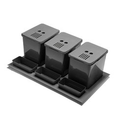Herrajes Alk Elegans M900 Cubo basura 3x16L acabado antracita H230
