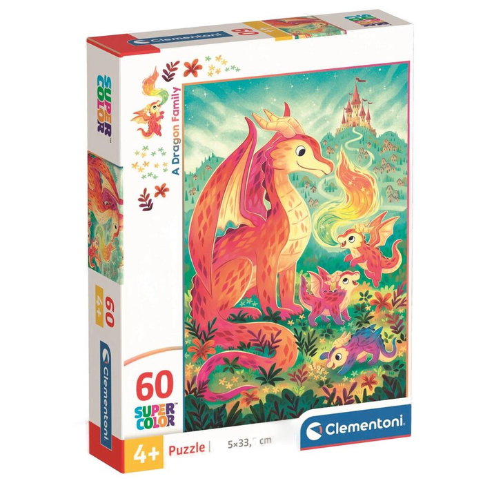Clementoni Puzzle Familia Dragones 60 Piezas 33,6x23,5cm