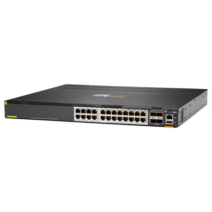 HP Enterprise Aruba Networking CX 6300M Switch - 24 Puertos Smart Rate 1/2.5/5GbE PoE+ CL6 y 4 Puertos SFP56 - Gestionado L3, 1440W PoE, Montaje Rack