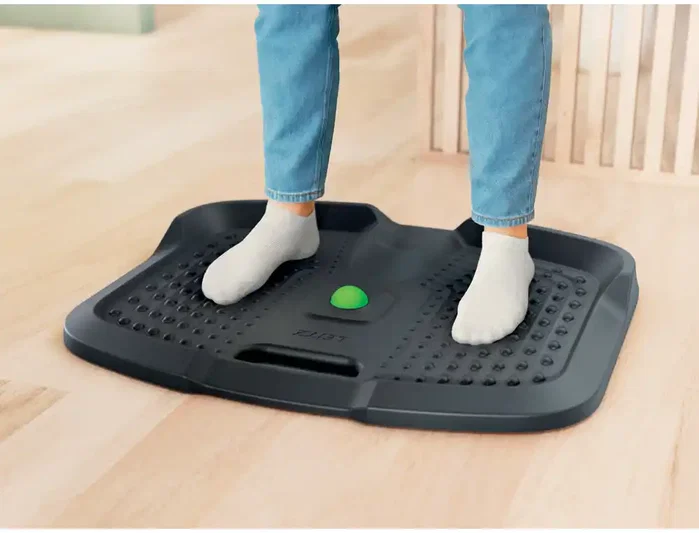 Leitz Ergo Active Alfombrilla Antifatiga Gris Oscuro Zonas Masaje Borde Elevado Oficina Hogar
