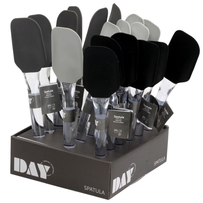 Day Espátula de Silicona con Mango de Plástico Transparente 24.5 cm Colores Surtidos