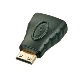 Lindy 41207 Adaptador de Género HDMI Macho a Hembra, Negro, Conector HDMI Macho/HDMI Hembra