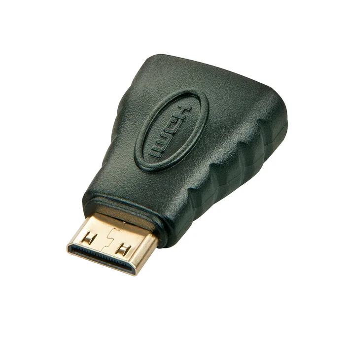 Lindy 41207 Adaptador de Género HDMI Macho a Hembra, Negro, Conector HDMI Macho/HDMI Hembra