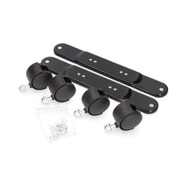 Edm Set Ruedas y Soportes Compatible con Referencias 07126 y 07127 Incluye 4 Ruedas, 2 Soportes y 4 Tuercas Mariposa Color Negro