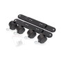 Edm Set Ruedas y Soportes Compatible con Referencias 07126 y 07127 Incluye 4 Ruedas, 2 Soportes y 4 Tuercas Mariposa Color Negro