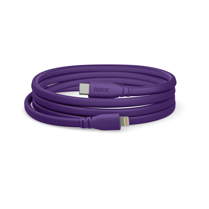 RODE SC19 Cable USB-C a Lightning MFi 1.5m Morado para Micrófonos RODE SC19 Cable USB-C a Lightning MFi 1.5m Morado para Micrófonos