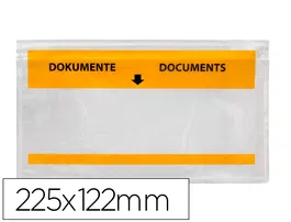 Q-connect Sobre Autoadhesivo Portadocumentos 225x122 mm Multilingüe Transparente Paquete 1000