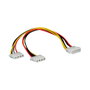 ROLINE Y-Cable Adaptador de Alimentación 11.03.1005 - Macho a 2 Hembra, 4 pines Molex para HDD, 0.3m de Longitud - Negro, Rojo, Blanco, Amarillo