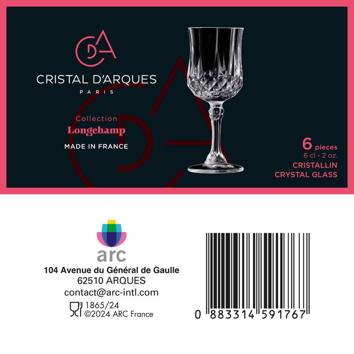 Copa Licor Cristalin Longchamp Cristal d'Arques 6 cL