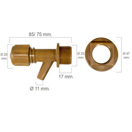 Grifo de plástico para bidón 3/4 con tuerca REF-MINIATURA=400148