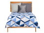 Giftdecor Colcha Cama Reversible 240x260 cm Diseño Triángulos Azules Tacto Suave Poliéster (Set de 6)