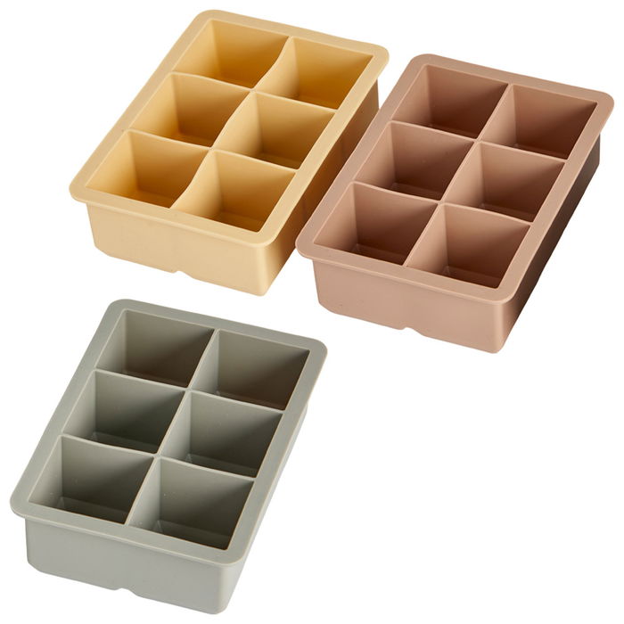 Day Molde para 6 Cubitos de Hielo Grandes 5cm, Colores Surtidos, Lavavajillas, 12x17x5cm