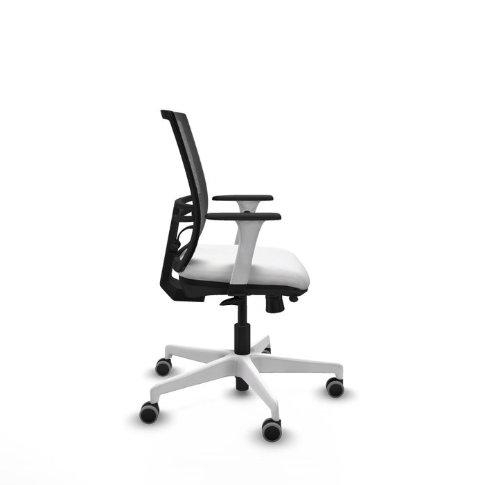 PIQUERAS Y CRESPO Silla de oficina Yunquera con mecanismo Sincro/Traslack, Tela Blanca y Malla Negra PIQUERAS Y CRESPO Silla de oficina Yunquera con mecanismo Sincro/Traslack, Tela Blanca y Malla Negra