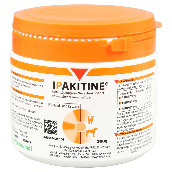 Vetoquinol Ipakitine Complemento Terapéutico Insuficiencia Renal Perros y Gatos 300gr Vetoquinol Ipakitine Complemento Terapéutico Insuficiencia Renal Perros y Gatos 300gr