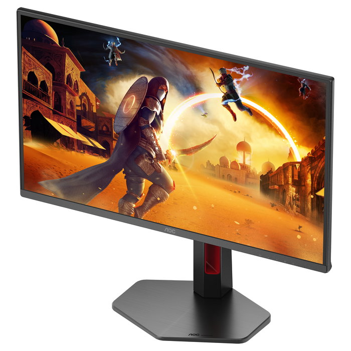 AOC Q25G4SR - Monitor Gaming 24.5" (62.2 cm) QHD 2560x1440 Fast IPS 300Hz 1ms GTG AMD FreeSync Premium HDR400, 2x HDMI 2.1, DisplayPort 1.4, Altavoces, Negro/Rojo
