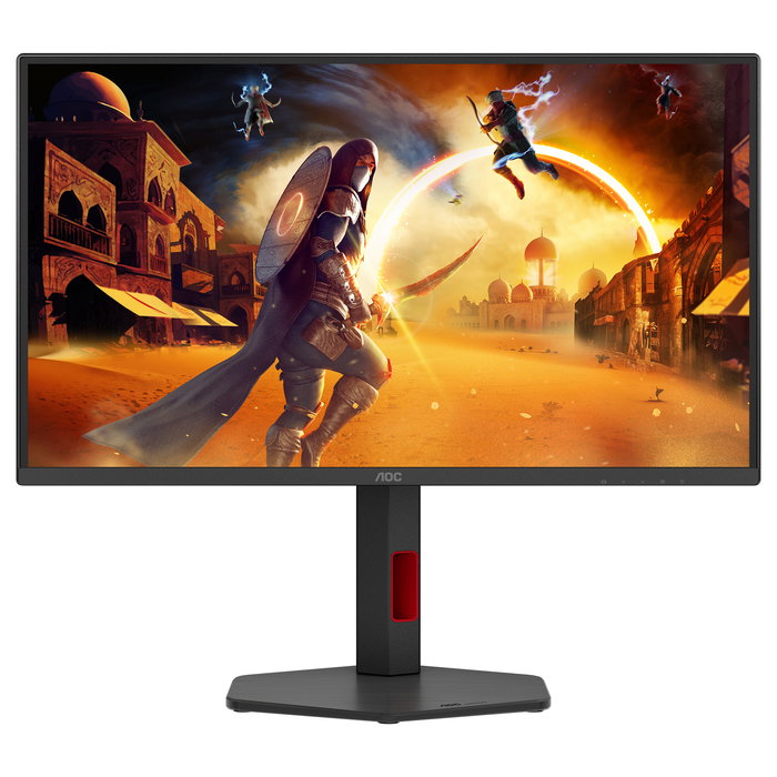 AOC Q25G4SR - Monitor Gaming 24.5" (62.2 cm) QHD 2560x1440 Fast IPS 300Hz 1ms GTG AMD FreeSync Premium HDR400, 2x HDMI 2.1, DisplayPort 1.4, Altavoces, Negro/Rojo