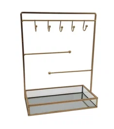 DKD Home Decor Joyero Metal Espejo Dorado