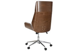 DKD Home Decor Silla Oficina Negro Gris Marron 65.5 x 118 x 60 cm Pu Nogal