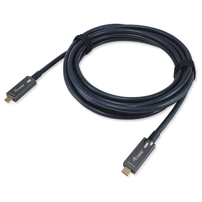 EQUIP Cable USB-C a USB-C 119463, 15m, USB 3.2 Gen 2 (10Gbps), 60W PD, 4K@60Hz, DisplayPort Alt Mode, Negro
