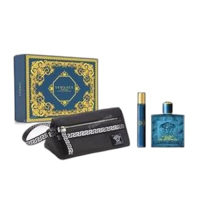 Versace Eros Gift Set Eau de Parfum para hombre con neceser y dos fragancias de 100 ml y 10 ml