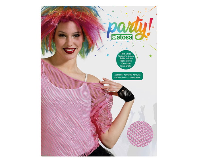 Camiseta de rejilla rosa