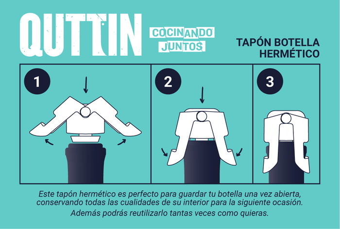 Quttin Tapón Botella Hermético 9,4 x 3,8 x 13,3 cm (24 Unidades)