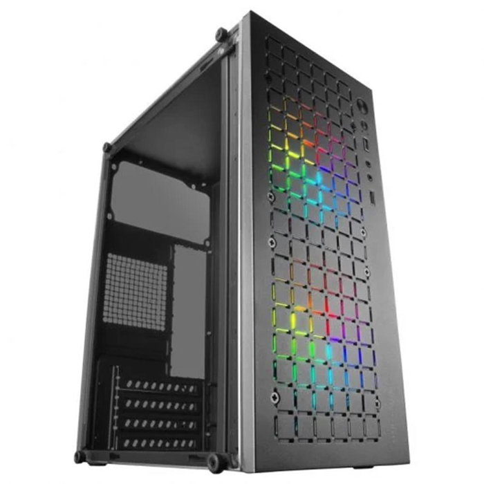Mars Gaming Caja Ordenador MCCore Matx Negra Gaming con Iluminación RGB y Ventana Lateral