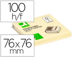 Q-connect Bloc Notas Adhesivas Quita y Pon Zig-Zag Amarillo 76x76 mm 100 Hojas