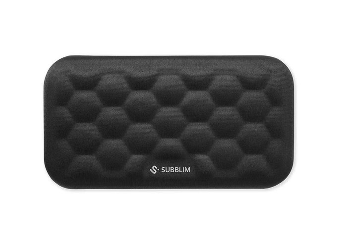 SUBBLIM SUBMP-04E040 Reposamuñecas Ergonómico Doble para Teclado y Ratón con Espuma Viscoelástica y Tecnología AirPadding - Negro