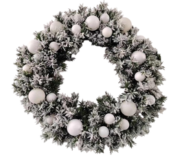 DKD Home Decor Corona Navidad Alpina Verde Blanco 60x60x15 cm (2 Unidades) 50 Leds