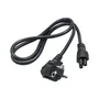 Akyga AK-NB-08A Cable de Alimentación Híbrido CEE7/7 Angular a C5 IEC Derecho para Portátiles - 1 metro - Negro