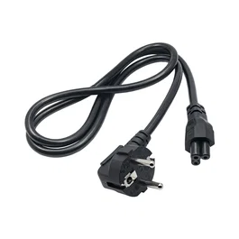 Akyga AK-NB-08A Cable de Alimentación Híbrido CEE7/7 Angular a C5 IEC Derecho para Portátiles - 1 metro - Negro