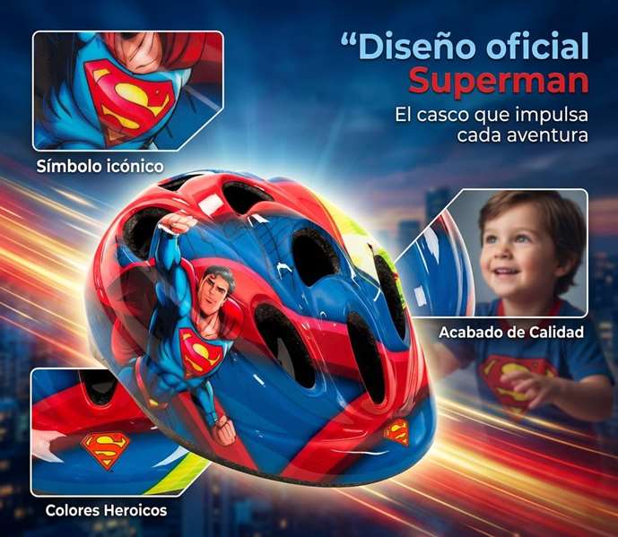 Toimsa Casco de Superman para niños, 28 x 20 x 15 cm, producto en español