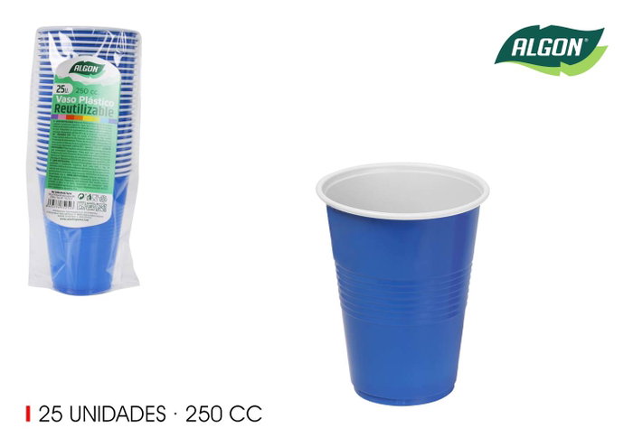 Algon Set 25 Vasos Bicolor Azul-Blanco 250ml (8x10x8 cm) (24 Unidades) Algon Set 25 Vasos Bicolor Azul-Blanco 250ml (8x10x8 cm) (24 Unidades)