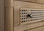 GINER Y COLOMER Cómoda de madera maciza de teca con 3 cajones de rejilla 80 cm