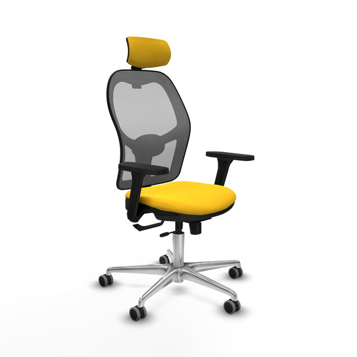 PIQUERAS Y CRESPO Silla de oficina Jorquera con mecanismo Sincro/Traslack Amarillo y Gris PIQUERAS Y CRESPO Silla de oficina Jorquera con mecanismo Sincro/Traslack Amarillo y Gris